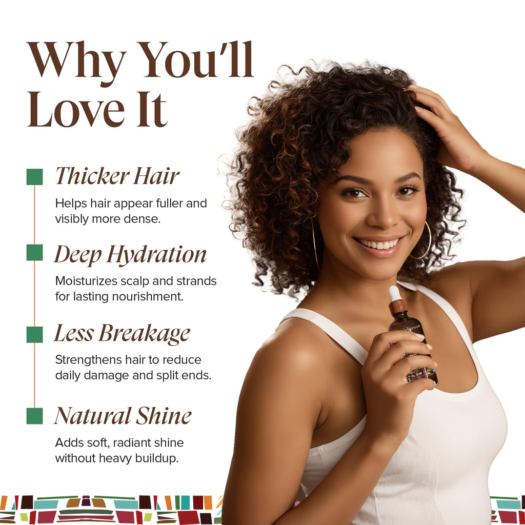 Kreyol Essence - Haitian Black Castor Oil for Skin and Hair, Glass Bottle - Cold Pressed Castor Oil, Fuller-Looking Hair, Hexane Free, Natural Humectant | 3.4 Fl Oz | Rosemary Peppermint