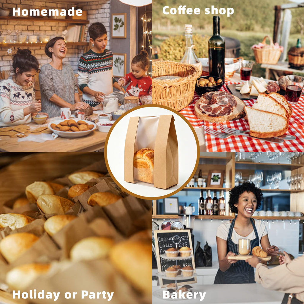 Homrelaxy 31 Pcs Paper Bread Bags for Homemade Bread Sourdough with Window