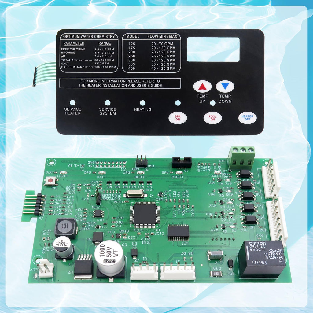 ROBOA 42002-0007S Control Board Kit (461105) with 472610Z Switch Pad Compatible, Replacement for Pentair MasterTemp 400/300/250, with Sta-Rite Max-E-Therm SR400/SR333/SR200