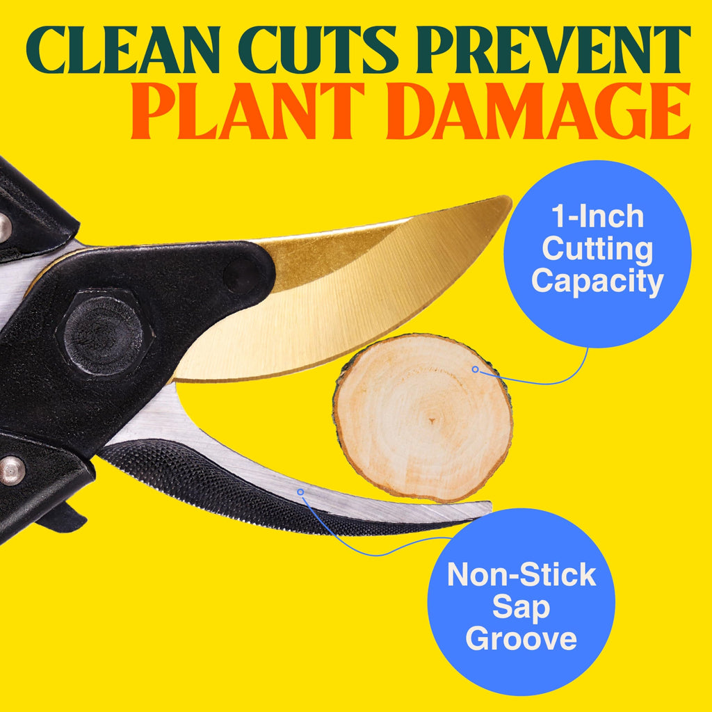 Haus & Garten ForgedPRO 8.75" Heavy Duty Professional Titanium Bypass Pruning Shears - Use As Pruners, Garden Shears, Handheld Pruning Shears For Gardening, Clippers, Garden Scissors, Pruner Tool