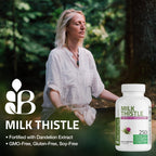 Bronson Milk Thistle Silymarin Marianum & Dandelion Extract Liver Health Support, Antioxidant Support, Detox, 120 Capsules