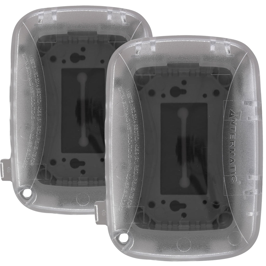 Intermatic WP5100C Weatherproof Electrical Box - Single Gang, Versatile Outdoor Outlet Cover - Secure Design for Outdoor GFCI Outlets, Durable Plug Cover - 2 Pack