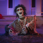 JOYIN Halloween Outdoor Decoration Zombie Groundbreaker, Animatronics Zombie Props Halloween Outside Decor, Animated Groundbreaker with Sound & Glowing Eyes for Graveyard Lawn Yard Haunted House Decor