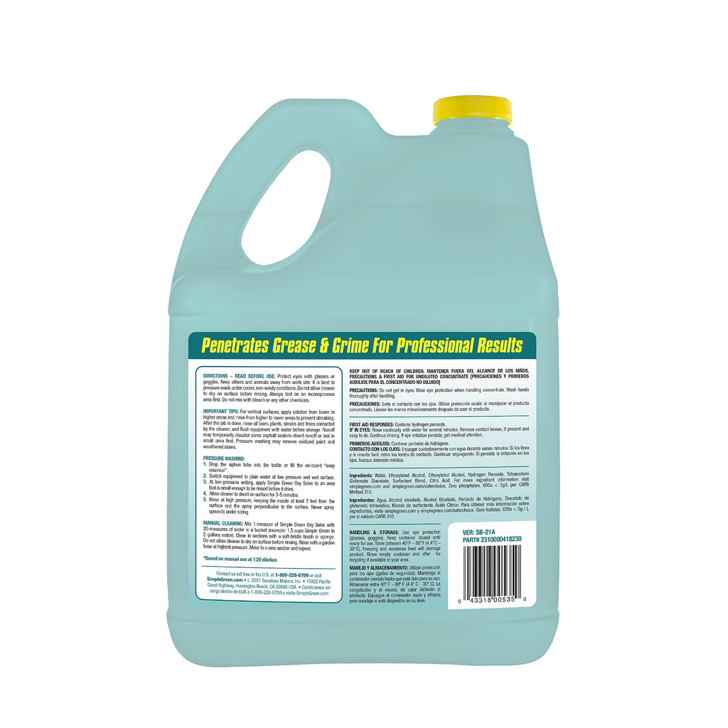 Simple Green Oxy Solve Total Outdoor Pressure Washer Cleaner – 1 Gal