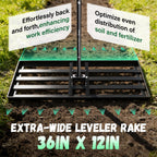 36X12 Lawn Leveling Rake,Lawn Leveler with 78" Long Handle