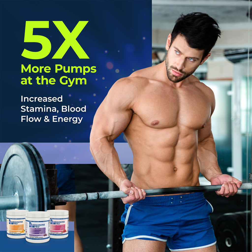 L-Arginine PRO | 5,500mg L-Arginine Plus L-Citrulline 1,100mg Grape Powder Drink Mix Supplement for Increased Nitric Oxide Production