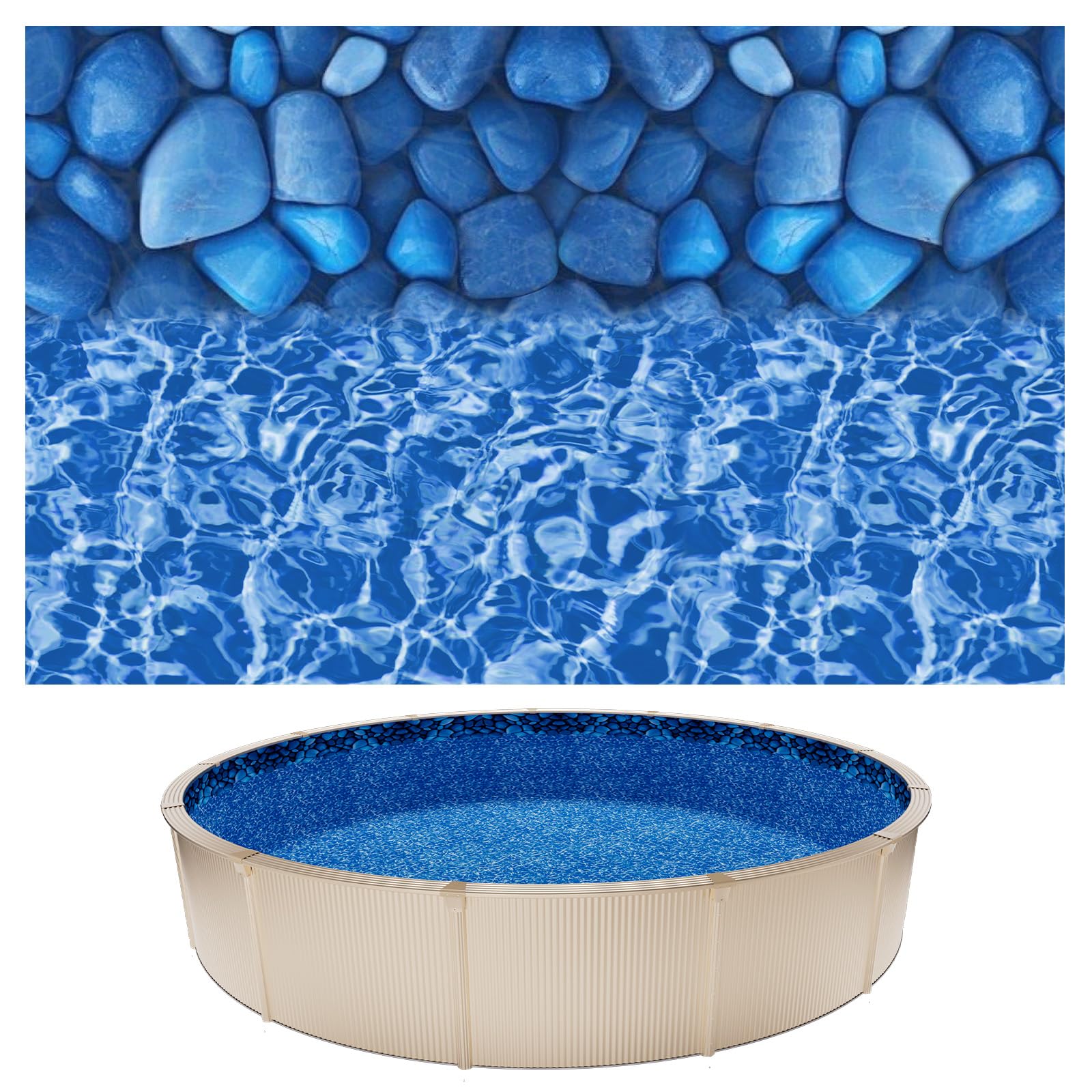 VEVOR 18-ft Round Above Ground Pool Liner, Overlap Pool Liners, Thickend Upgraded Gauge Vinyl, 48-to-54inch Wall Height, Designed for Steel Sided Above-Ground Swimming Pools