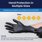 Adenna DLG678 Dark Light 9 mil Nitrile Powder Free Exam Gloves (Black, X-Large) Box of 90