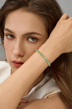 Pearich 14K Gold Filled Turquoise Tennis Bracelets For Women