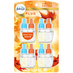 Febreze Odor-Fighting Plug in Air Freshener, Scented Oil Refill, Crisp Fall Breeze Scent, 4 Refills