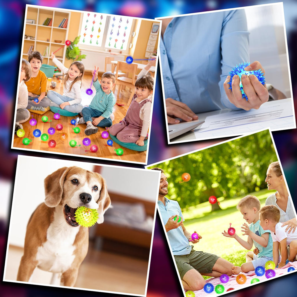 SHQDD 24PCS Light Up Ball, Bouncy Balls for Kids, Halloween Party Favors