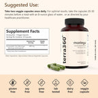 terra360° Natural Moringa Leaf Powder Capsules - 800mg, Vegan, Non GMO, 3rd-Party Tested, Gluten-Free, Immune - Super Food with Essential Vitamins & Antioxidants, 60 Capsules