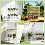 PEEKUP Mini Greenhouse Indoor with Magnetic Door, L-2tier-1pcs