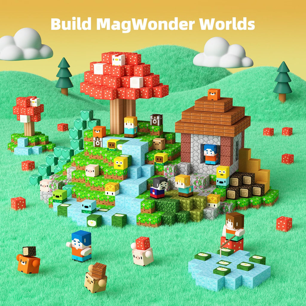 GobiDex 100PCS Magnetic Blocks Kid Building Toys for 3+ Years Old Boys Girls, Upgraded Build MagWonder World with STEM Magnets Toys, Game Based Sensory Gifts for Toddler