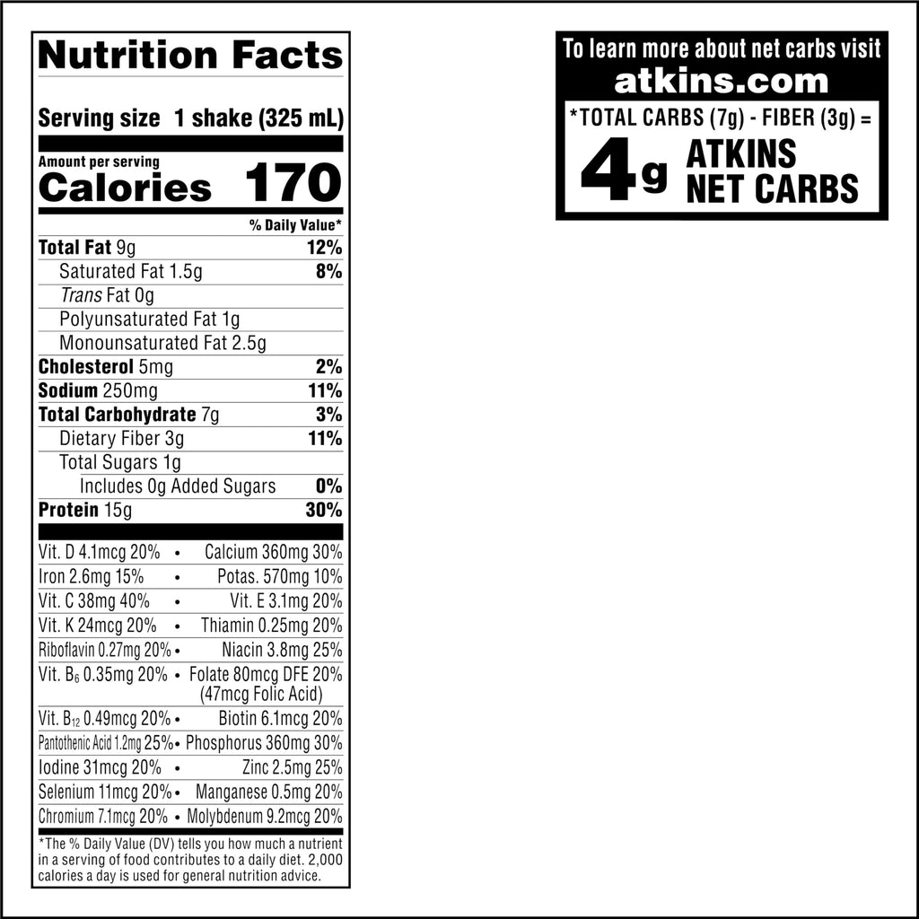 Atkins Mocha Latte Iced Coffee Protein Shake, 15g Protein, Low Glycemic, 4g Net Carb, 1g Sugar, Keto Friendly (Pack of 24)