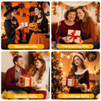 Maple Leaf Flameless Candles Set of 3, Fall Candles with Remote & Timer