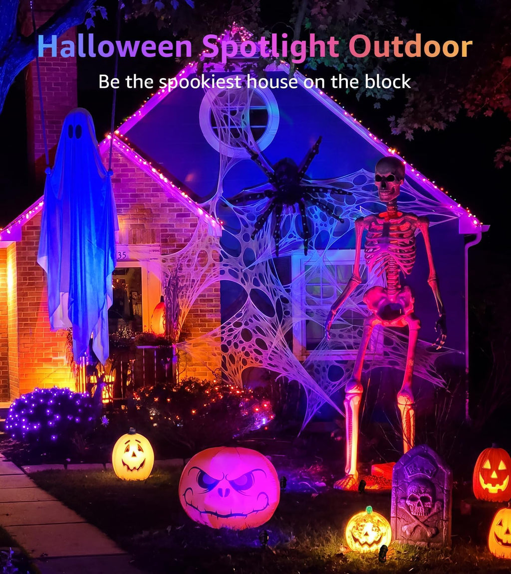 SUNVIE RGBW Halloween Spotlights Outdoor 12W LED Plug in Landscape Lights
