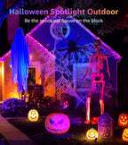 SUNVIE RGBW Halloween Spotlights Outdoor 12W LED Plug in Landscape Lights