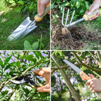 Garden Tool Set, WisaKey 9 Piece Stainless Steel Heavy Duty Gardening Hand Tools Durable Garden Tool Bag Gardening Gifts for Women and Men Fathers Day for Dad Husband