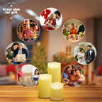 Fo32won Flameless Flickering Candles with Remote Timer, Set of 6 Ivory Led Battery Operated Candles for Home Decor Xmas Halloween (D3 x H3 3" 4" 5" 6" 7")