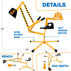 stargo - Steel Kids Excavator Ride on Toy Sand Digger for Kids rotates 360