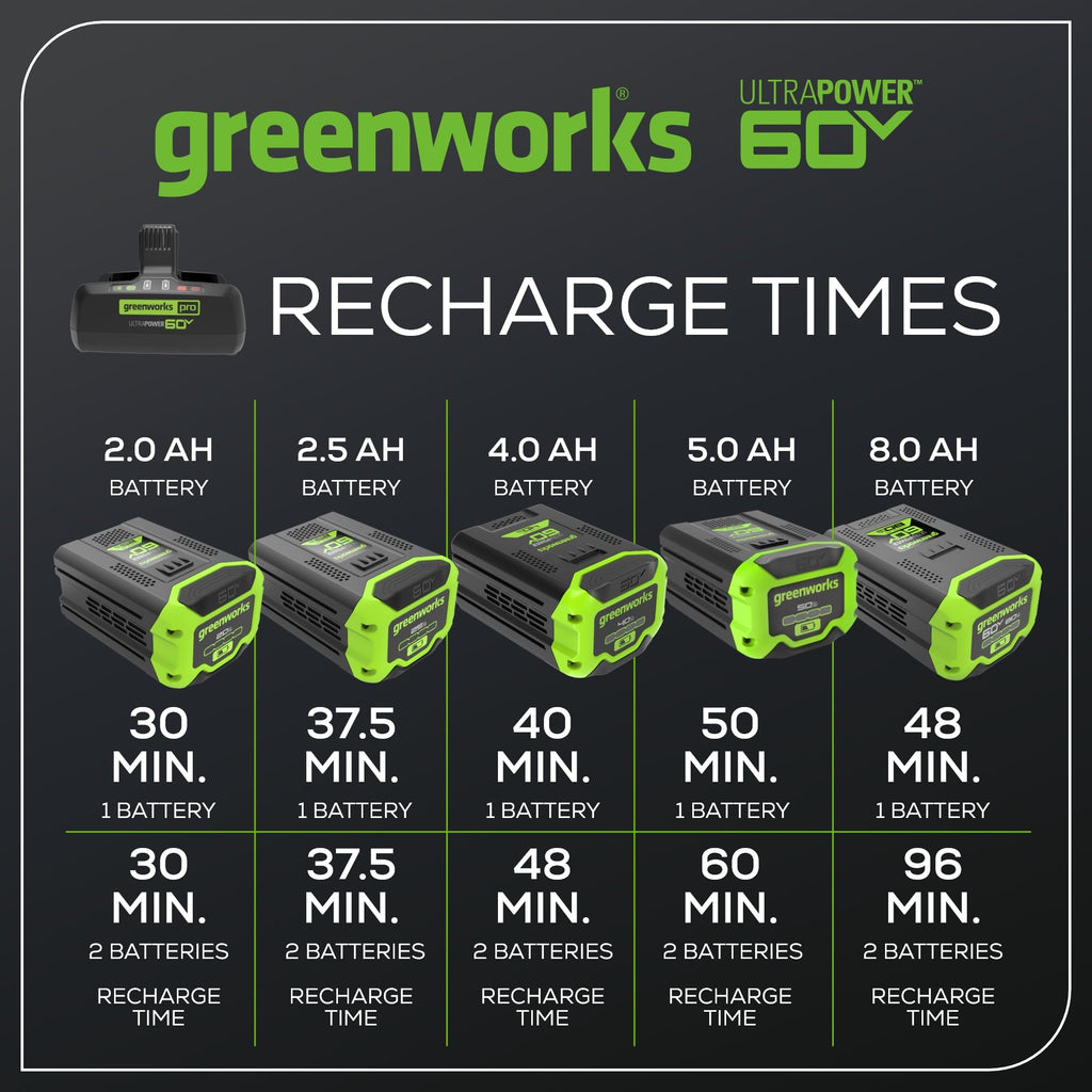 Greenworks Pro 60V 10A Dual Port Rapid Charger