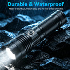 BESTSUN Rechargeable Flashlights 1000 High Lumens 2 Pack, Super Bright Tactical Flashlight 3 Modes with Power Display, Waterproof Zoomable LED Flash Light for Home Emergencies Camping Hiking