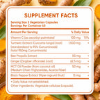 Elm & Herb Pure Turmeric Curcumin 95, Turmeric Curcumin Supplement with Black Pepper, Bee Propolis, Ginger, Fat Soluble Vitamin C (2)