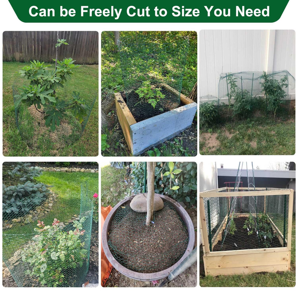 Mklsit Plant Protectors from Animals, Wire Plant Fence Cage, 32.8Ft x 16In