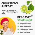 UpNourish Plant Sterols Citrus Bergamot Supplement for High Cholesterol with CoQ10, Omega 3, Olive Leaf, Turmeric Curcumin, Black Garlic and Niacin - 120 Softgels