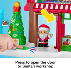 Fisher-Price Little People Toddler Toys Christmas Wonderland Toy Set with Santa Elf & Reindeer Figures for Ages 1+ Years