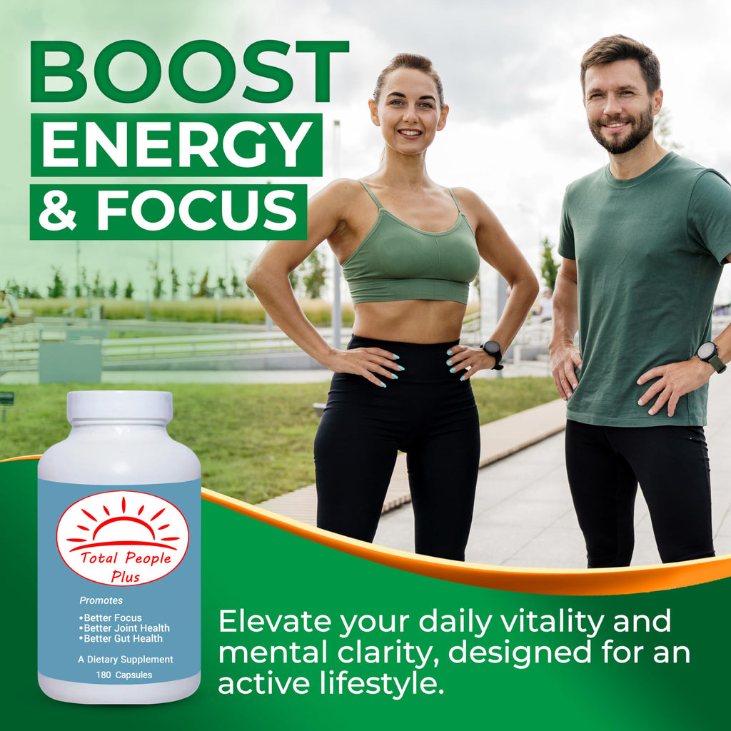 Total People Plus - Multivitamin & Minerals for Adults - Dietary Supplements Rich in Major Minerals with Mix of Vitamins A, D, and E - Boosts Energy and Vitality - 180 Capsules