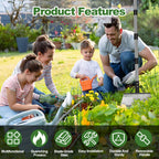 INCIKITI Multifunctional Garden Cleaning Shovel, Heavy Duty Steel Flat Shovel with 59" Adjustable Handle, Snow Ice Scraper, Outdoor Spade Tool for Weeding, Lawn Edging, Digging, Ice Removal