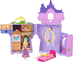 Mattel Disney Princess Toys, Rapunzel Storytime Stackers Doll House Tower with Rapunzel Small Doll, 1 Pascal Figure & 7 Accessories, Inspired by Movie
