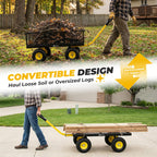 Sekey 1000lbs Heavy Duty Steel Garden Cart for Yard & Farm, Utility Wagon with Removable Sides (Convert to Flatbed), 10" Rubber Tires, Black