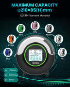 SUNLU Official Filament Dryer S2, Upgraded 3D Filament Dryer with 360°Heating Fan, Filament Dehydrator, One-Key Set with 4.6" Touch Sreen, Compatible with 1.75 2.85 3.00mm PLA PETG ABS Filament, Black