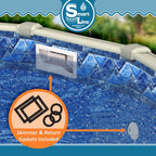 Smartline 24 ft Round Swimming Pool Liner | Stone Harbor | Unibead Style | 52 Inch Wall Height | 25 Gauge Vinyl | for Steel Sided Above Ground Pools | Gasket Kit Included