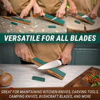 BeaverCraft Leather Strop for Knife Sharpening - Dual-Sided Knife Strop with Stropping Compound Kit - Honing Strop Block 14" for Woodcarving Tools, Chisel Knife Sharpening Kit Leather Sharpener LS6P1