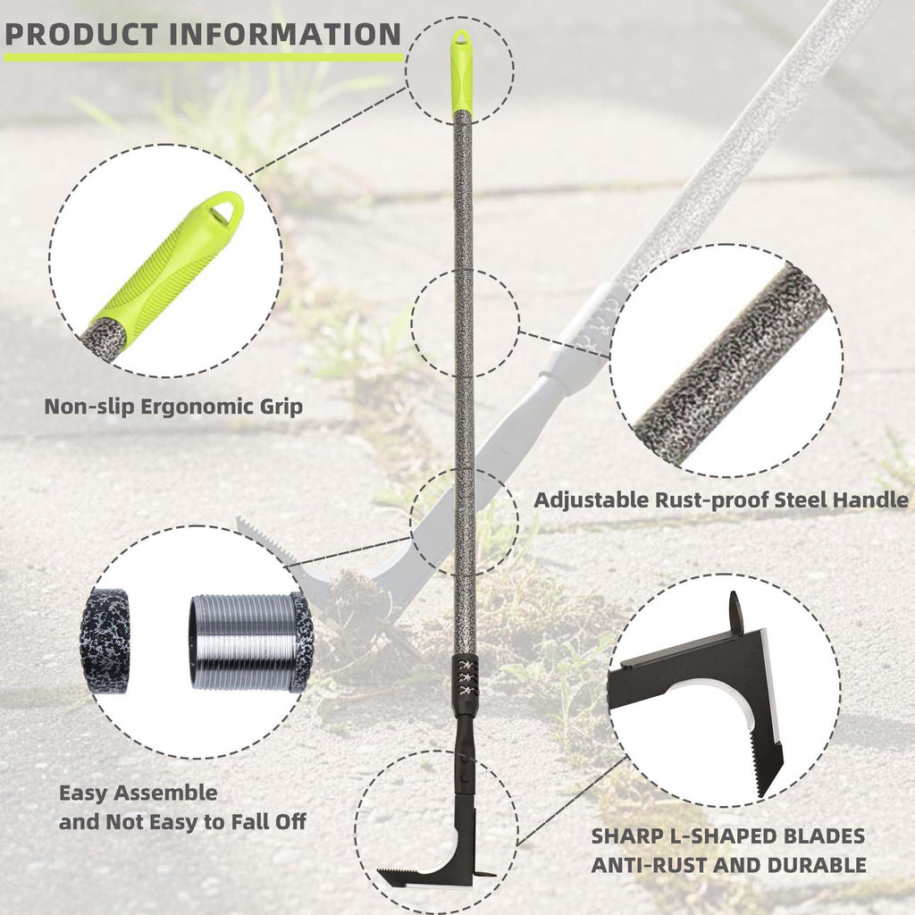 KLDOLLAR Crack Weeder, Long Handle Crevice Weeding Tool, 48" Weeder Tool