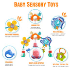 Baby Stroller Arch Toy, Car Seat Toys, Adjustable Arch Stroller toy with Hanging Sensory Activity toys,fits on Baby Bouncer, Bassinet, Stroller, Crib and Car Seats for baby infant Boy Girl 0-18 Months