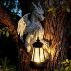 Garden Statues Tree Hugger Dragon - Dragon Statue Solar Light Outdoor Decor