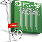 6 Inch Landscape Staples, Weed Barrier Fabric Stakes, Garden Pins (200pcs)
