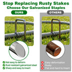 AMAGABELI GARDEN & HOME 100 Pack Galvanized Landscape Staples 12 Inch 11 Gauge Garden Staples Garden Stakes Plant Cover Stakes U-Shaped Landscape Stakes Landscape Pins for Weed Barrier Fabric