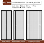 Yotache Custom Magnetic Screen Door, Reinforced Polyester Mesh with Full Frame Hook&Loop Strip for Patio, Balcony, Front Door