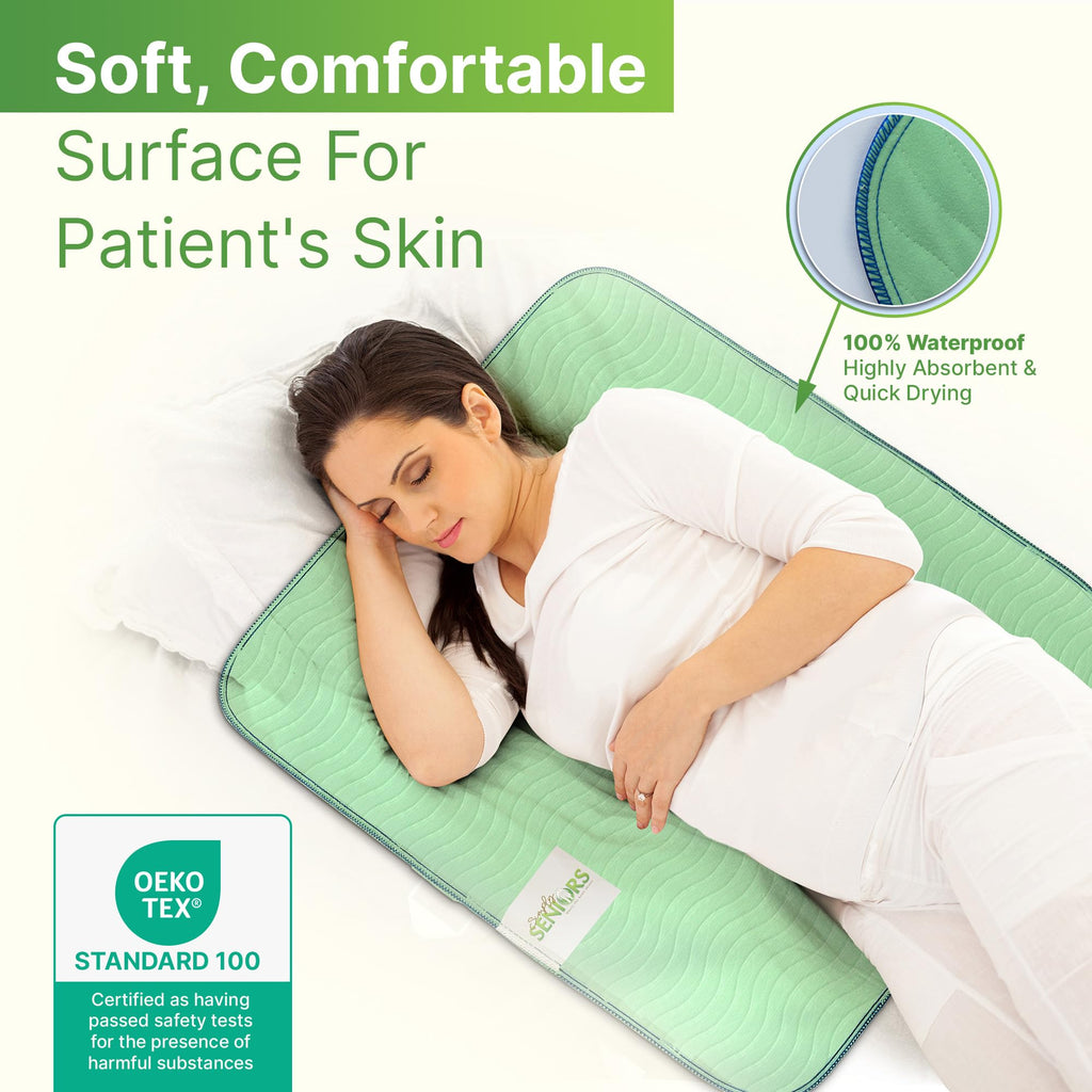 Bed Pads Washable Waterproof 34"x36"- Pack of 4 Incontinence Bed Pads & Washable Pee Pads for Adults - Dementia Products for Elderly & Elderly Assistance Products - Reusable Pee Pads for Dogs & Kids