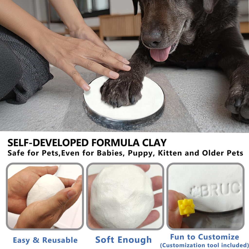 MYPAWLETS Dog Cat Pawprints Keepsake Kit,Make 3 Clay Paw Print Ornaments