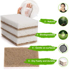 Natural Dish Sponges 16 Pack - Biodegradable Sponge Kitchen Compostable Cellulose Coconut Scrubber - No Scratch Cleaning Sponges