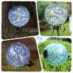 VCUTEKA Solar Gazing Ball, Glass Garden Globes for Outdoor Yard Decor, 10“