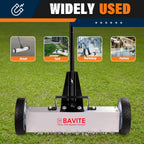 E BAVITE 45Lbs Nail Magnetic Sweeper,17 Inches Heavy Duty Telescopic Magnet Broom Large Rolling Nail Finder Magnet Tools with Wheels Cleanup and Long Adjustable Handle for Yard