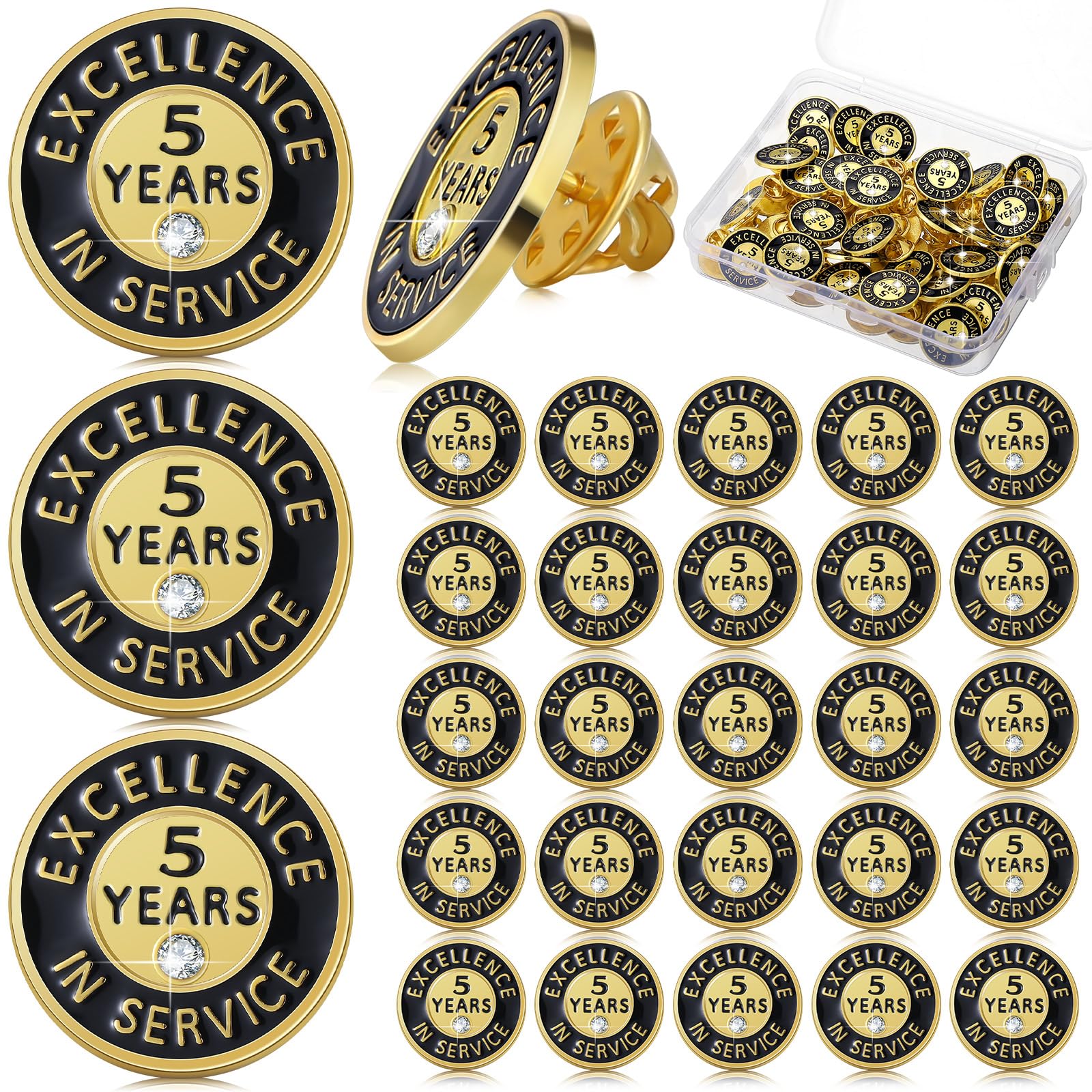 Ferreve Years of Service Pin Anniversary Lapel Pin for Employee,50,5 Year